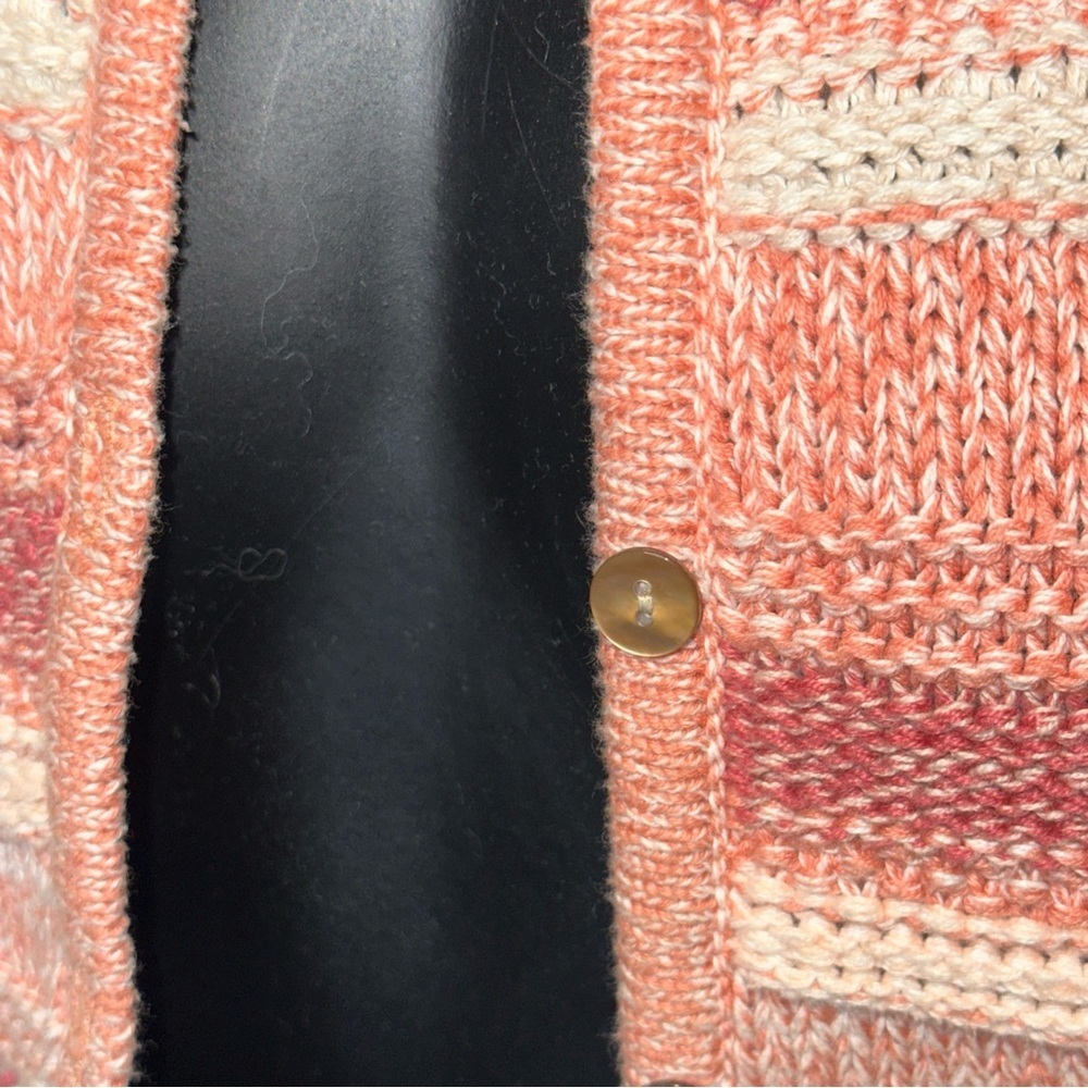LL Bean Cardigan Size S Striped Button Up Knit Sweater Textured N17 - Picture 4 of 9